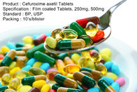 Cefuroxime Axetil 정제는 입히는 정제, 250mg의 500mg 구두 약물 항생제를 촬영합니다