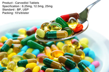Carvedilol는 6.25mg를, 12.5mg의 25mg 구두 약물 메모장에 기입합니다